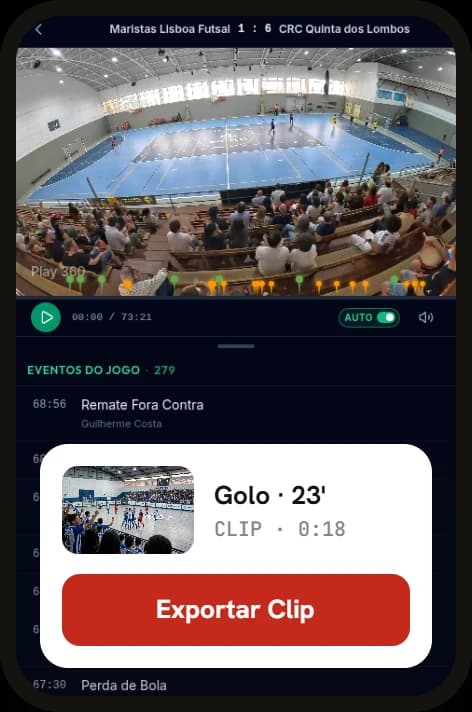 Clip vertical pronto a partilhar no telemóvel