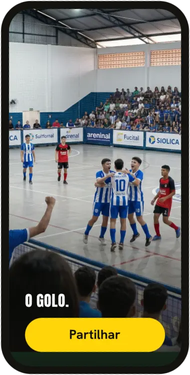 Clip do golo pronto a partilhar no telemóvel