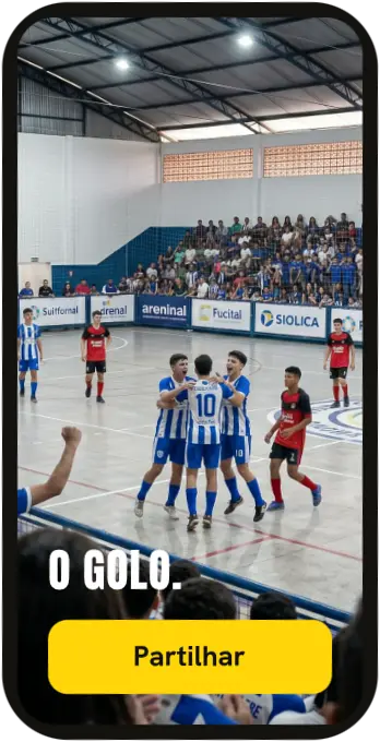 Clip do golo pronto a partilhar no telemóvel