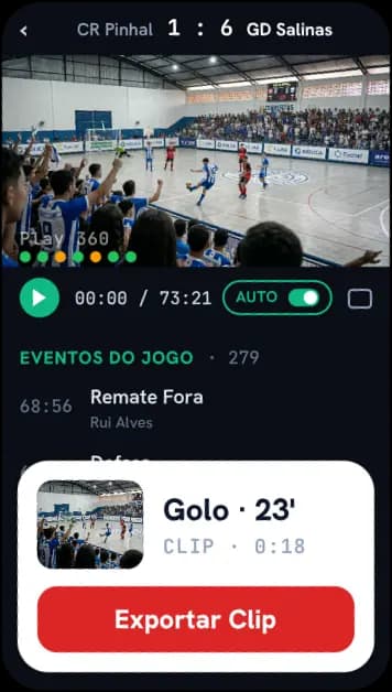 Clip vertical pronto a exportar e partilhar